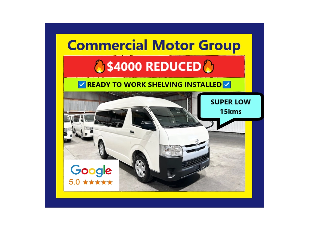 2019 Toyota Hiace **$4000 REDUCED** 15KM ONLY * WORK SHELF Installed *