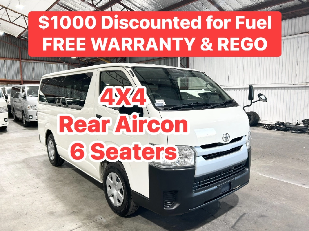 2019 Toyota Hiace =4X4= Rear Aircon!! 3/6/9 Seaters **$1000 DISCOUNTED for Fuel**