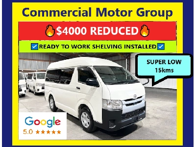 2019 Toyota Hiace **$4000 REDUCED** 15KM ONLY * WORK SHELF Installed *
